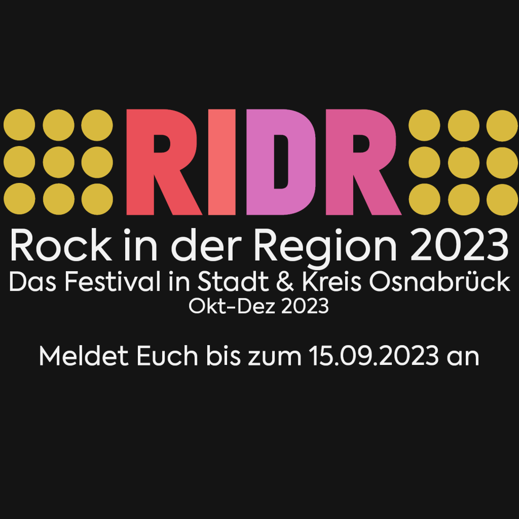 Rock in der Region 2023 Osnabrück - jetzt bewerben unter www.rock-in-der-region.de