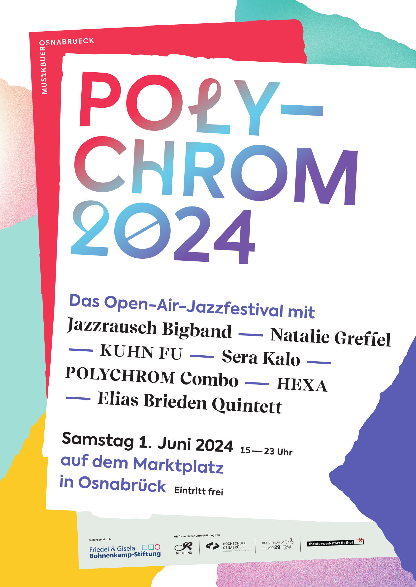 Plakat vom Polychrom Jazz Open Air am 01.06.2024 in Osnabrück